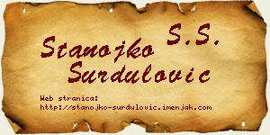 Stanojko Surdulović vizit kartica